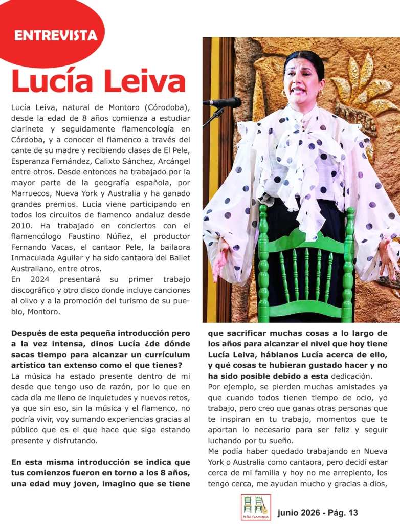 Revista Flamenco Junio 2026 Peña Diego Ayllón Página 13
