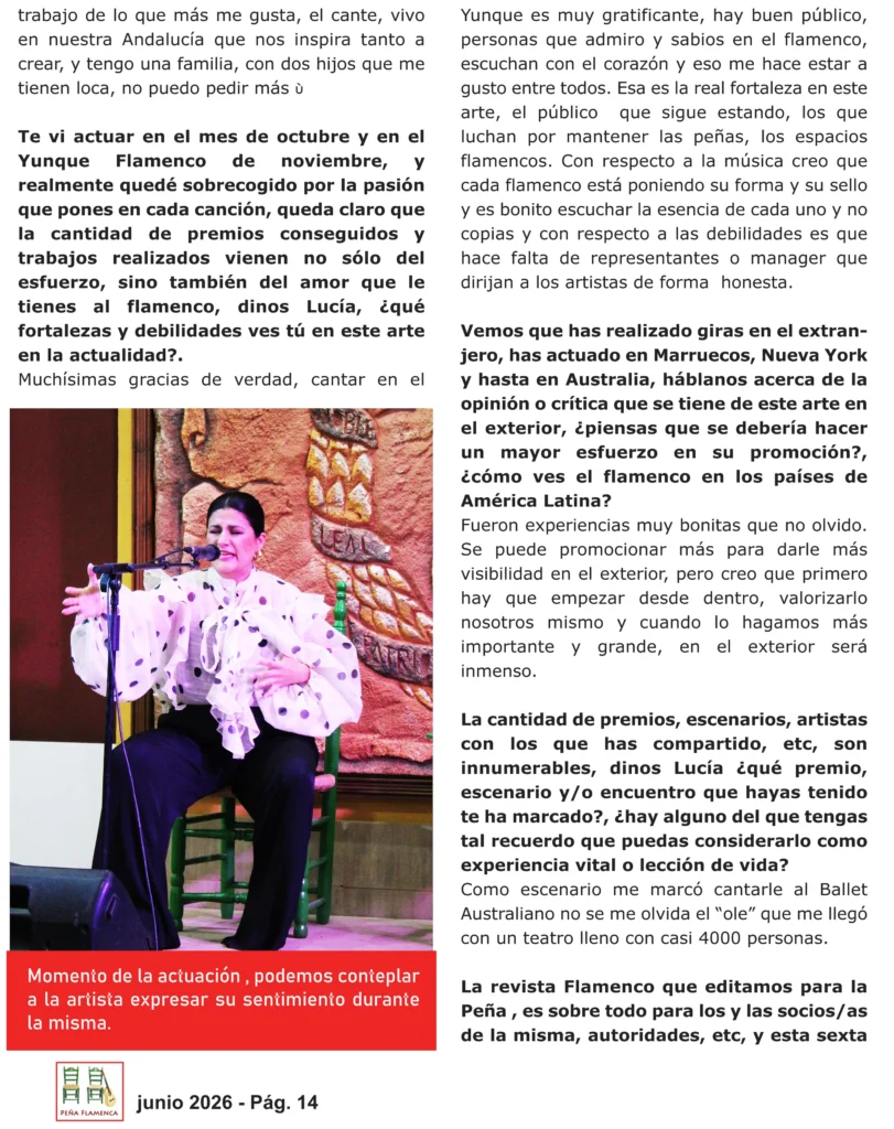 Revista Flamenco Junio 2026 Peña Diego Ayllón Página 14