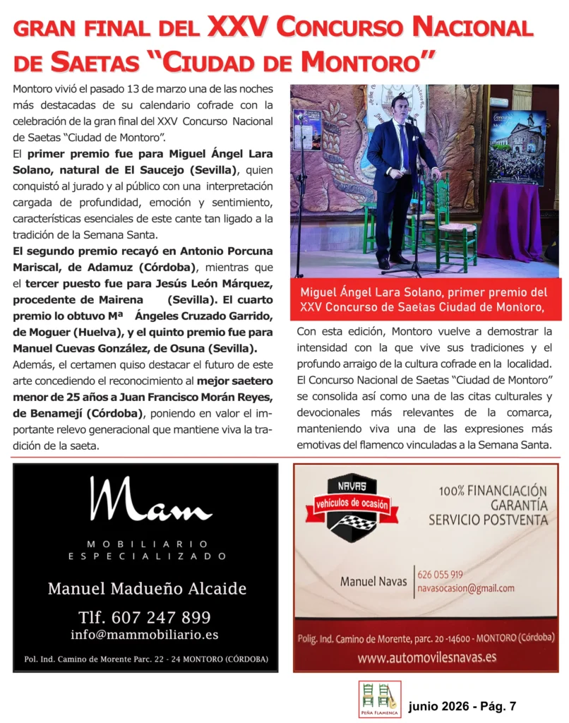 Revista Flamenco Junio 2026 Peña Diego Ayllón Página 7