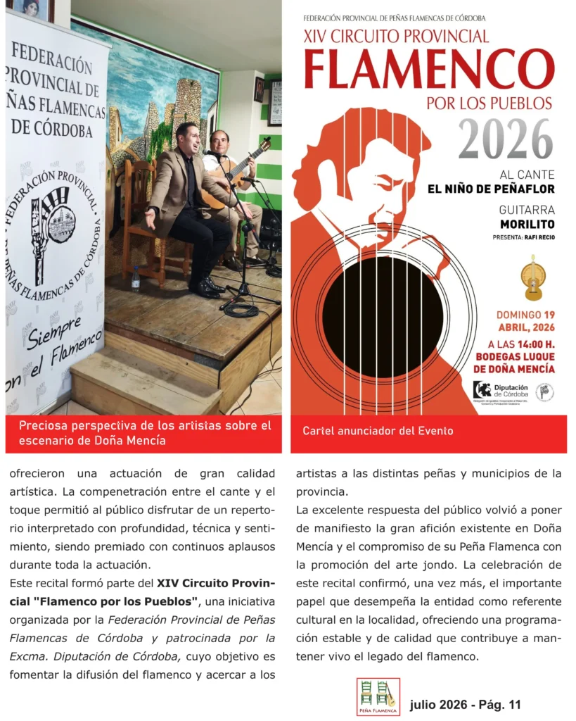 Revista Flamenco Julio 2026 Peña Doña Mencía Página 11