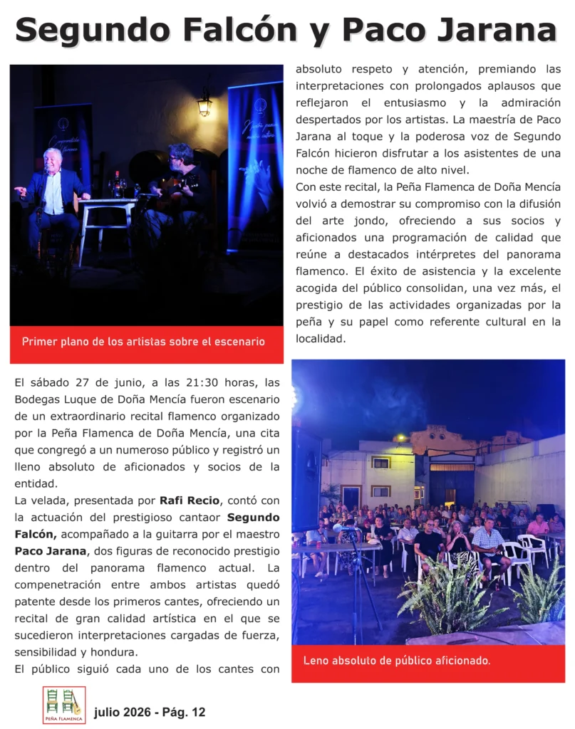 Revista Flamenco Julio 2026 Peña Doña Mencía Página 12