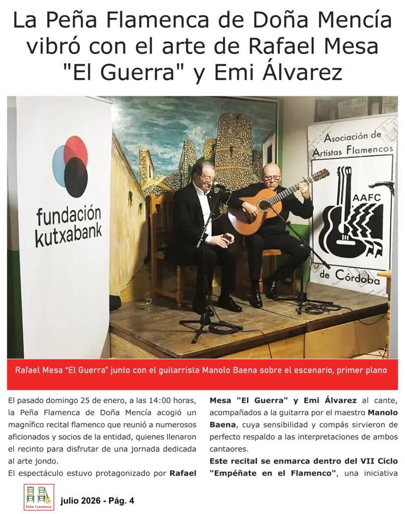 Revista Flamenco Julio 2026 Peña Doña Mencía Página 4