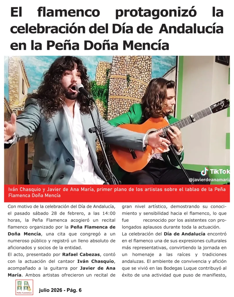 Revista Flamenco Julio 2026 Peña Doña Mencía Página 6