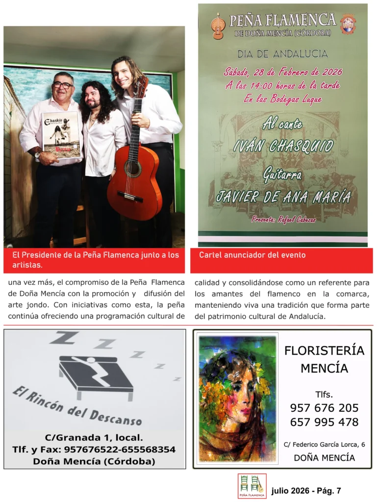 Revista Flamenco Julio 2026 Peña Doña Mencía Página 7