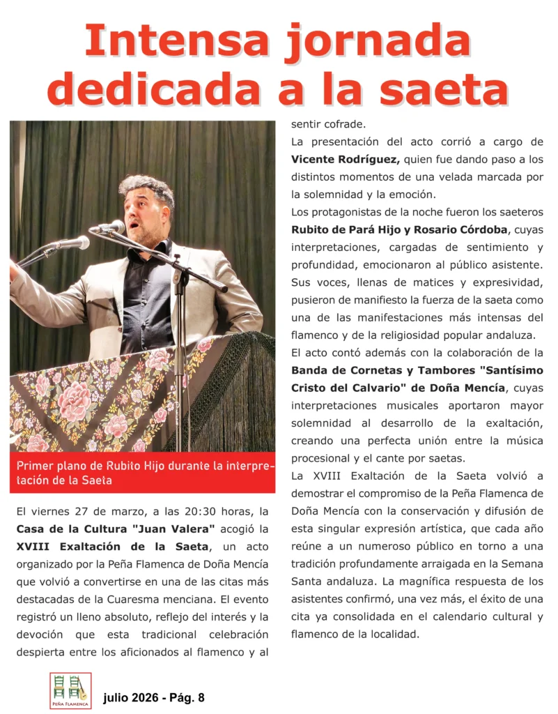 Revista Flamenco Julio 2026 Peña Doña Mencía Página 8