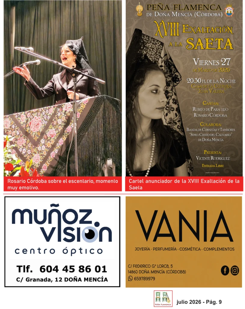 Revista Flamenco Julio 2026 Peña Doña Mencía Página 9