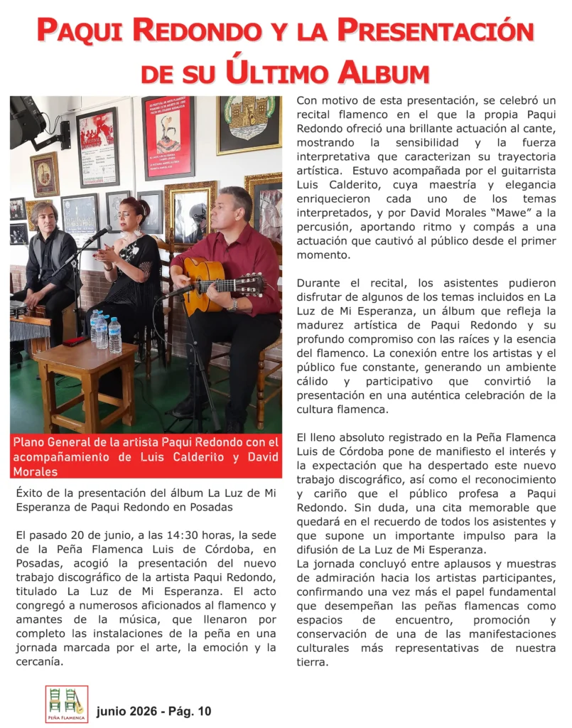 Revista Flamenco Julio 2026 Peña Luis de Córdoba Página 10