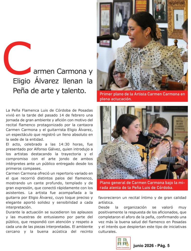Revista Flamenco Julio 2026 Peña Luis de Córdoba Página 5