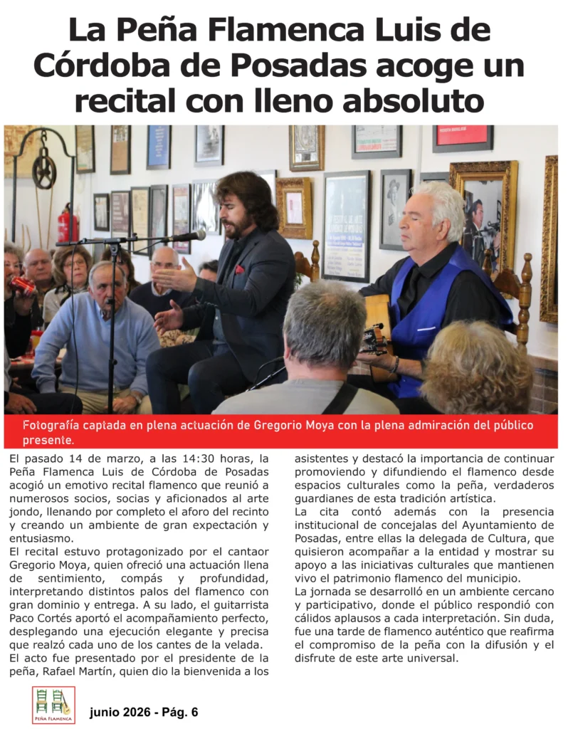 Revista Flamenco Julio 2026 Peña Luis de Córdoba Página 6