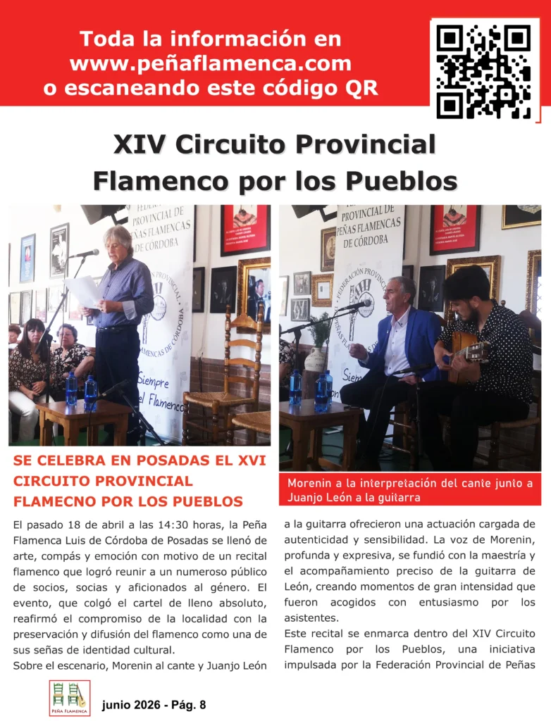 Revista Flamenco Julio 2026 Peña Luis de Córdoba Página 8