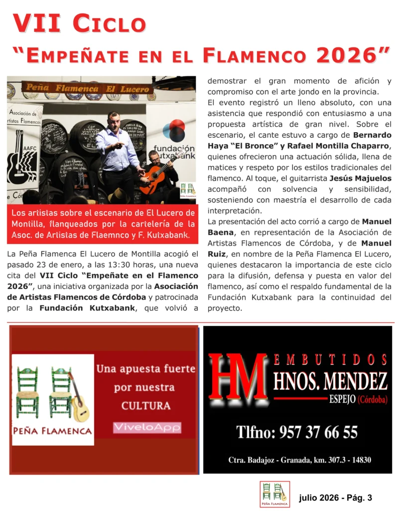 Revista Flamenco Peña Flamenca El Lucero Página 3