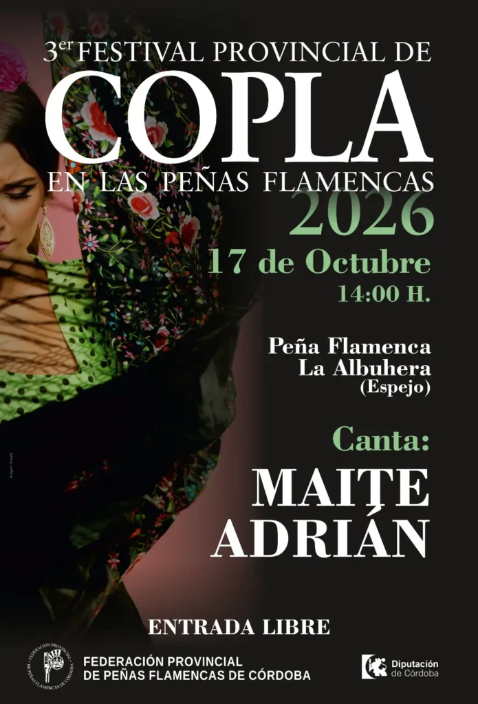 Cartel 3º Festival Provincial de Copla en las Peñas Flamencas 2026 Peña Flamenca La Albuhera 17 de Octubre