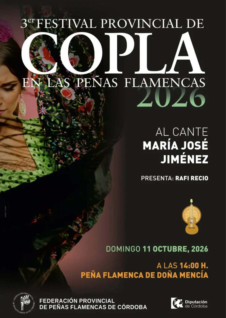 Cartel 3º Festival Provincial de Copla en las Peñas Flamencas 2026 Doña Mencía 11 de Octubre