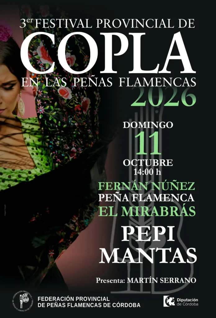 Cartel 3º Festival Provincial de Copla en las Peñas Flamencas 2026 El Mirabrás 11 de Octubre