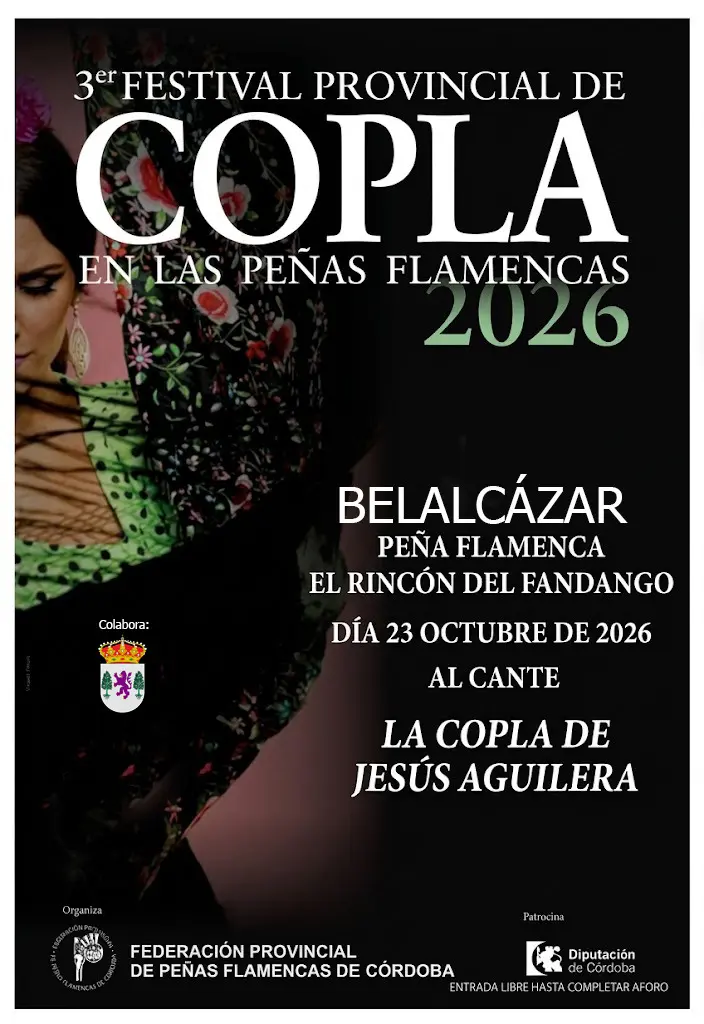Cartel 3º Festival Provincial de Copla en las Peñas Flamencas 2026 Peña Flamenca El Rincón del Fandango