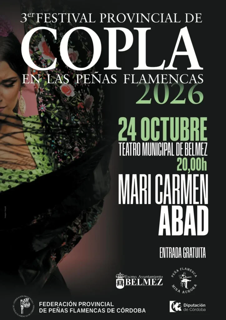 Cartel 3º Festival Provincial de Copla en las Peñas Flamencas 2026 24 de Octubre