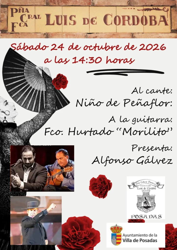 Cartel Cante 24 de Octubre en la Peña Cultural Flamenca Luis de Córdoba
