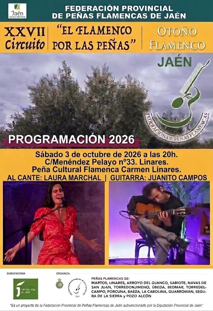 Cartel XXVII Circuito El Flamenco Por las Peñas Peña Cultural Flamenca Carmen Linares