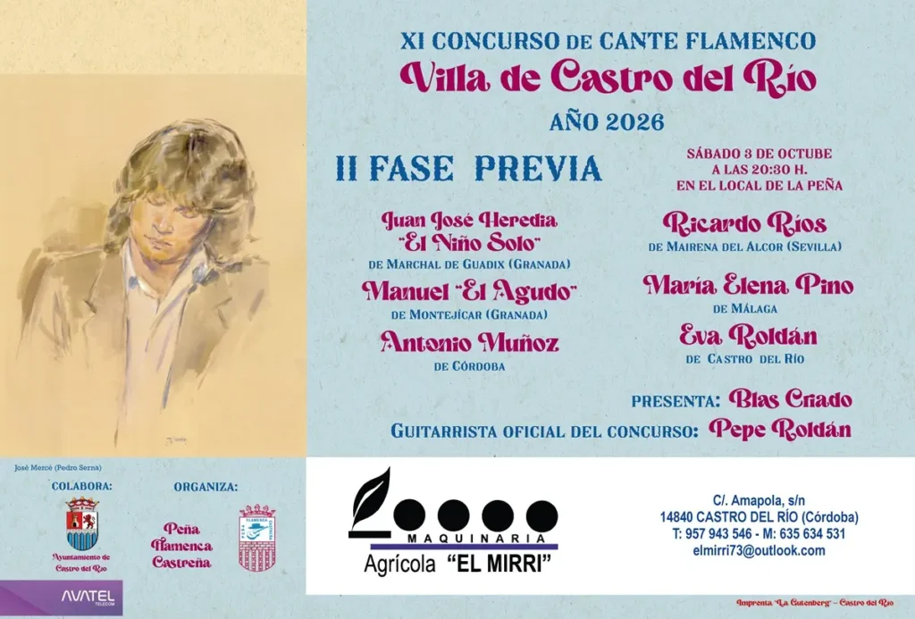 Cartel XI Concurso de Cante Flamenco Villa de Castro del Río II Fase Previa