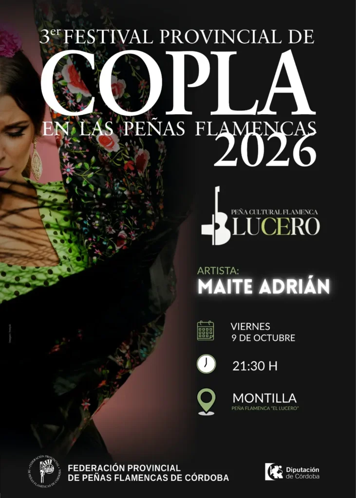 Cartel 3º Festival Provincial de Copla en las Peñas Flamencas 2026 Peña Flamenca El Lucero 10 de Octubre