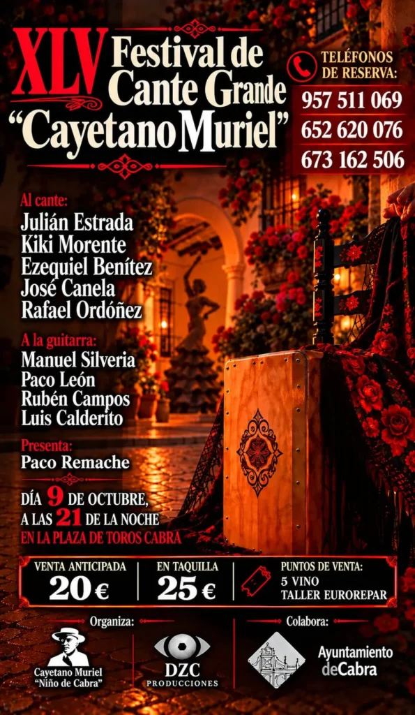Cartel XLV Festival de Flamenco Cante Grande Cayetano Muriel