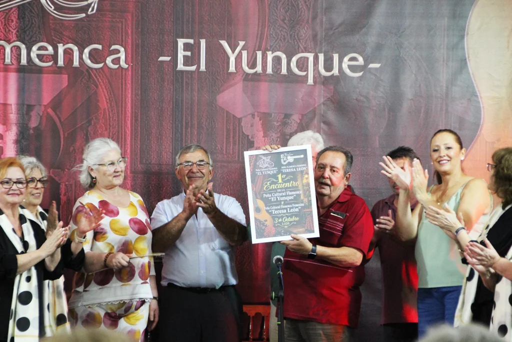 Fotografía del cartel del 1º Encuentro entre las peñas en la Ruta Flamenca La Carlota