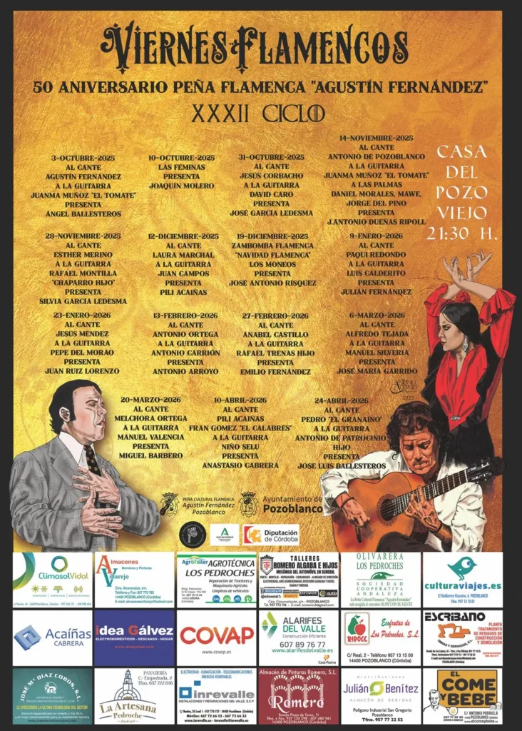 Cartel Viernes Flamencos 50 Aniversario Agustin Fernandez XXXII Ciclo